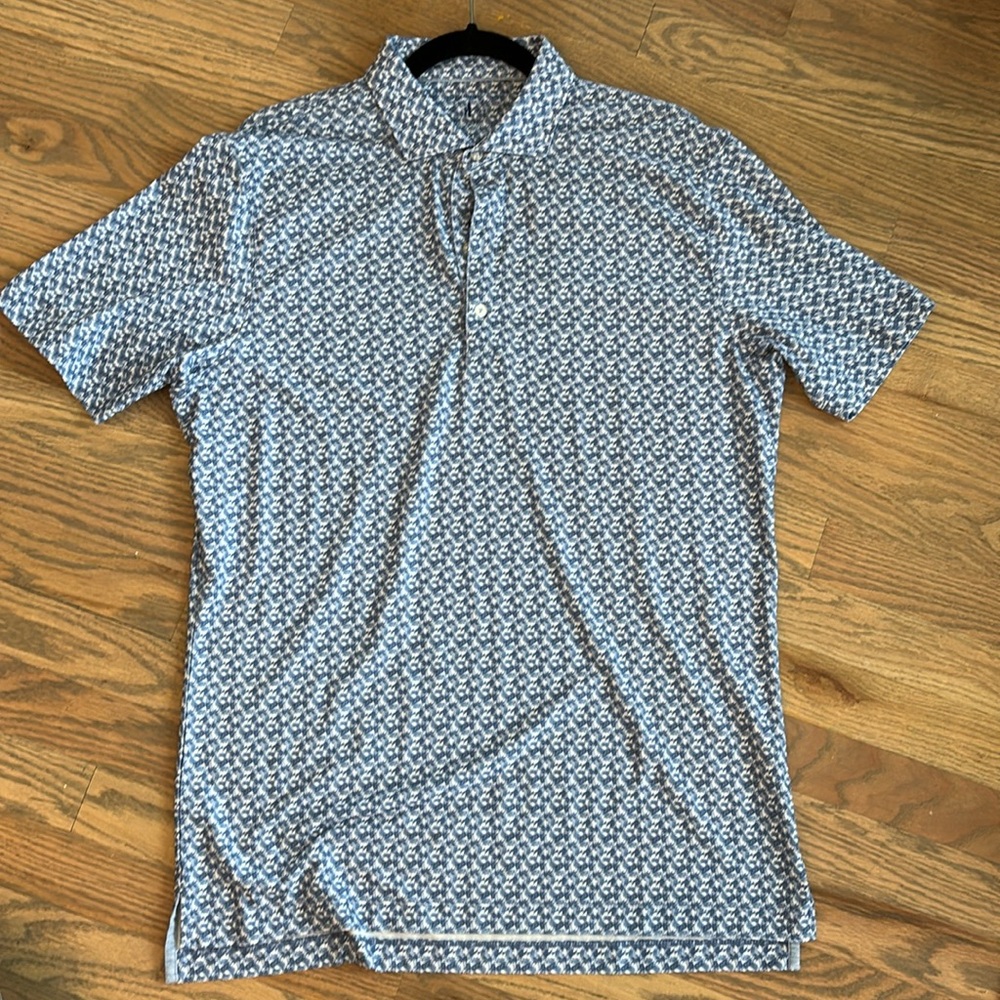 Blue and White Johnnie-O Shirt